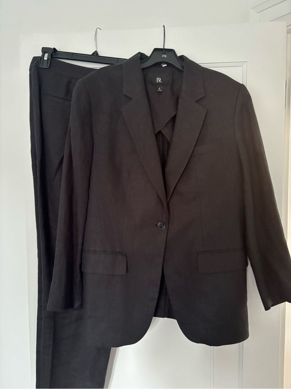 Banana Republic Black Linen Women's Two-Piece Pant Suit